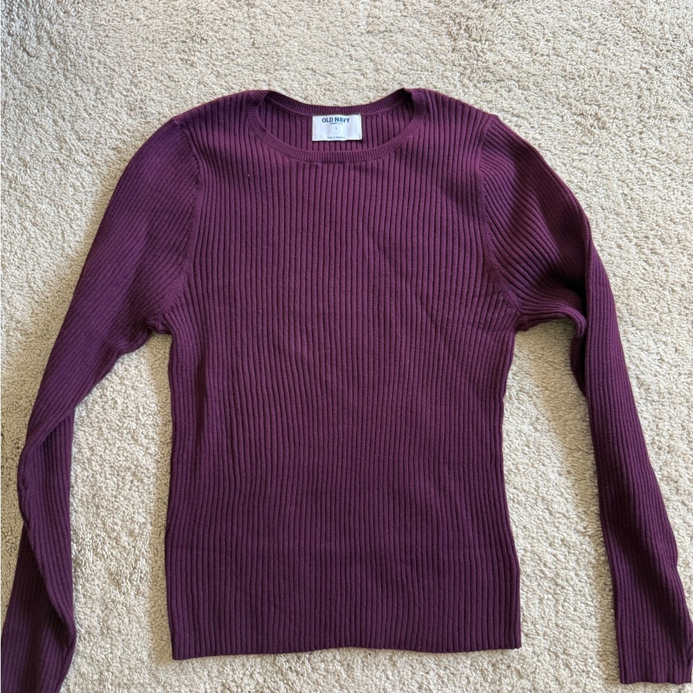 Old Navy Plum Ribbed Knit Top
